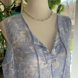 Ellen Tracy Linen Sleeveless Top Sz L